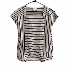 LEO & UGO Nautical Striped Short Sleeve Shirt Size 1 / Size Small